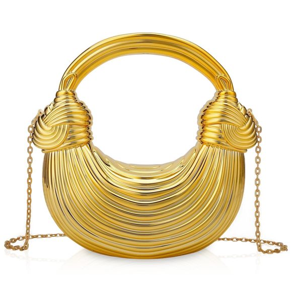 Соmеоn Handbags - Acrylic Evening Clutch Bag Top-Handle Crescent Handbags Elegant Gold Purse >:)